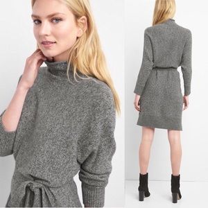 GAP Funnel Neck Tie-Belt Sweater Dress